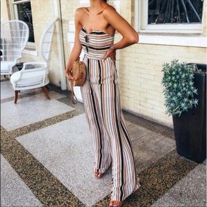 LEITH Striped Jumpsuit